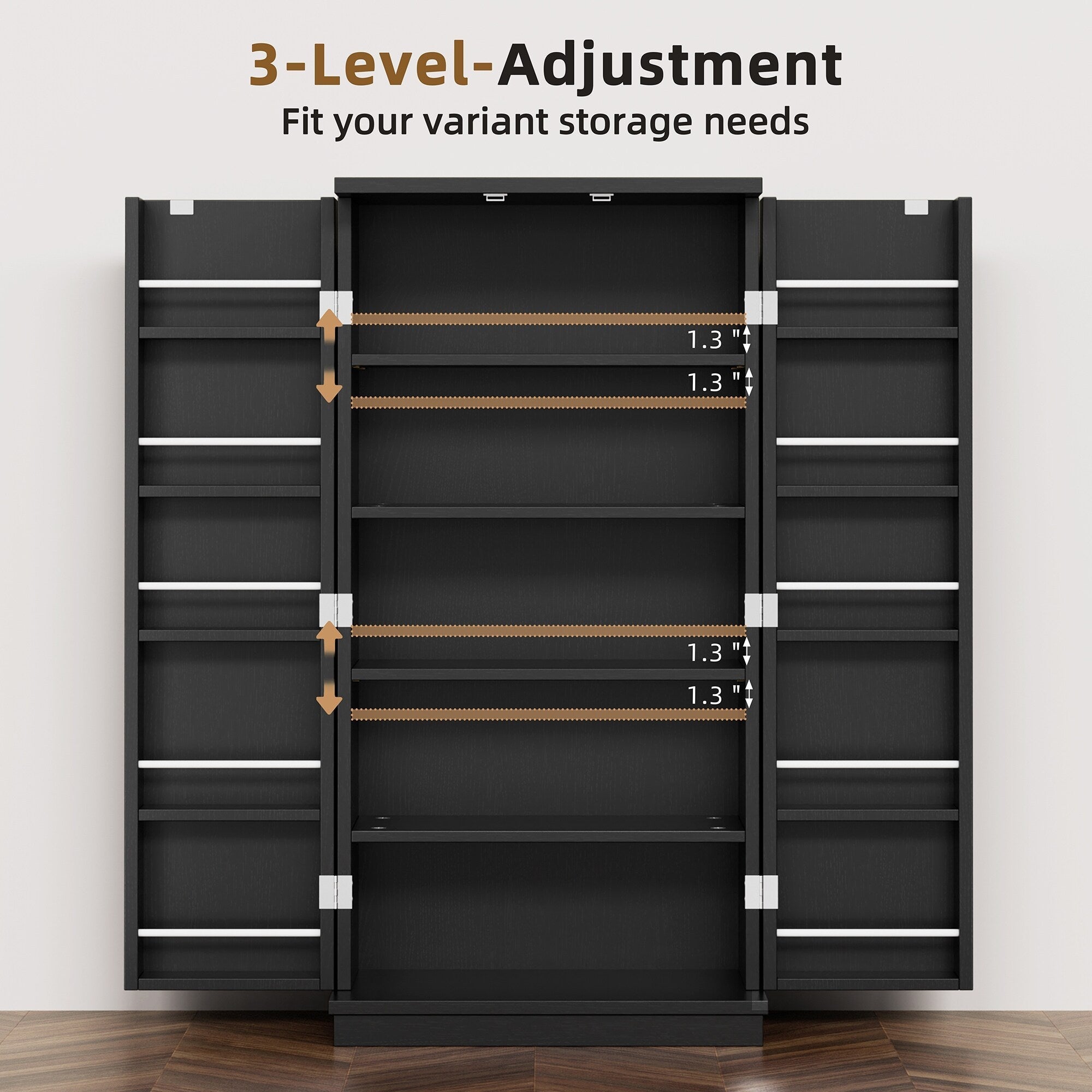Futzca 47in Pantry Cabinet, Wooden Kitchen Storage Cabinets