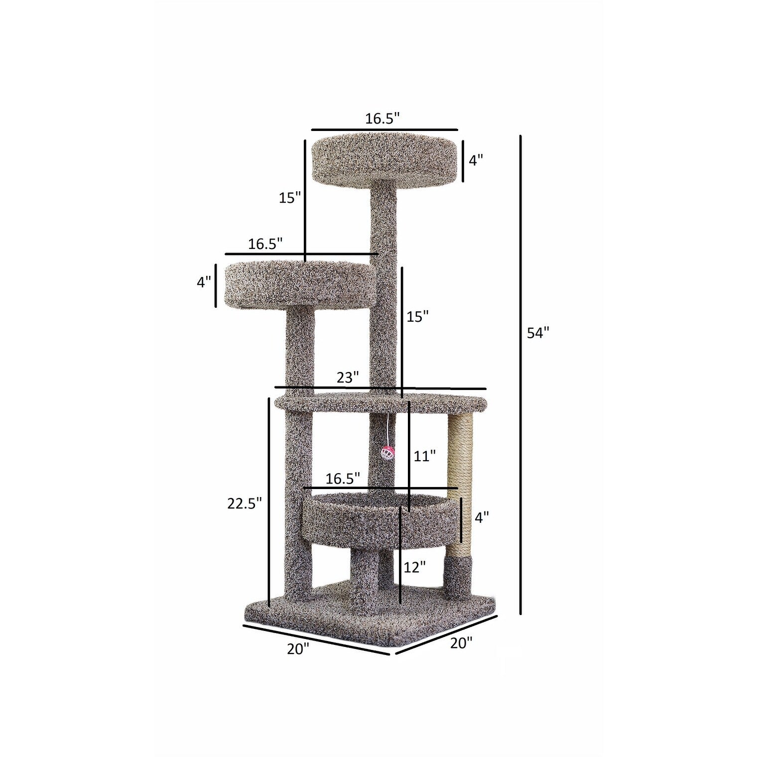 New Cat Condos Solid Wood Sturdy Cat Tower with Beds
