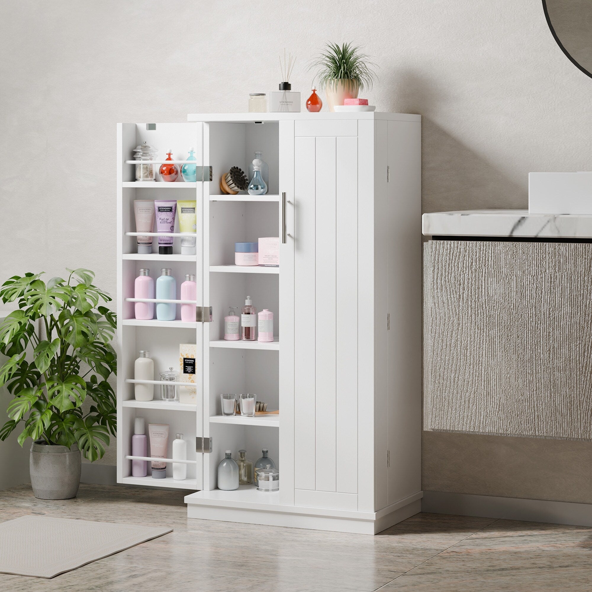 Futzca 47in Pantry Cabinet, Wooden Kitchen Storage Cabinets